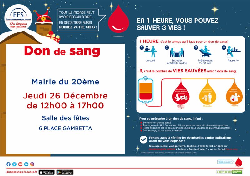 Don du sang - 26 décembre 2019